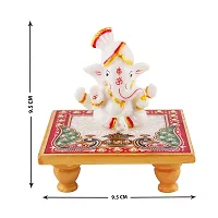 Trendy Italian Marble Ganesh Idols On Marble Sinhasan Idol And Figurine For Home And Pooja Room-thumb3