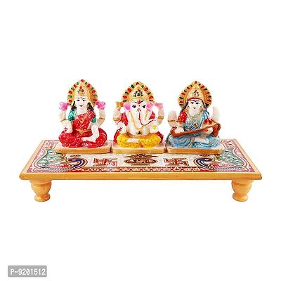 Trendy Lakshmi Ganesh Ji Marble Idol With Choki For Festival And Home Decoration-thumb0