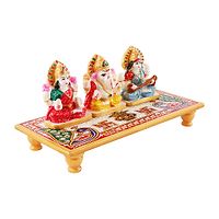 Trendy Lakshmi Ganesh Ji Marble Idol With Choki For Festival And Home Decoration-thumb1