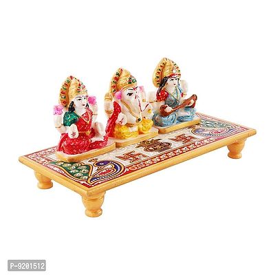 Trendy Lakshmi Ganesh Ji Marble Idol With Choki For Festival And Home Decoration-thumb2