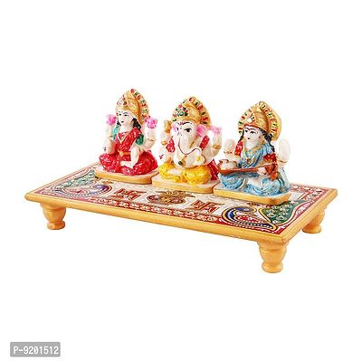 Trendy Lakshmi Ganesh Ji Marble Idol With Choki For Festival And Home Decoration-thumb3