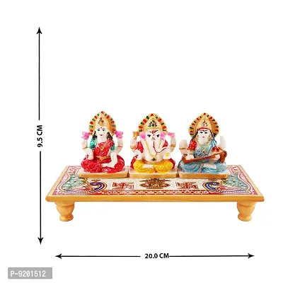 Trendy Lakshmi Ganesh Ji Marble Idol With Choki For Festival And Home Decoration-thumb4