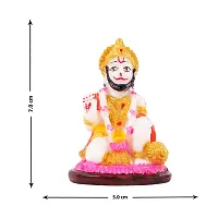 Hanuman Ji Murti Marble  For Car Dashboard Idols /Office Table Study /Room Decor / Pooja Mandir-thumb3