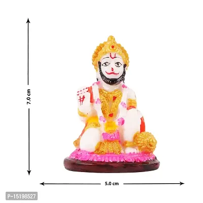 Hanuman Ji Murti Marble  For Car Dashboard Idols /Office Table Study /Room Decor / Pooja Mandir-thumb4
