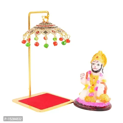 Hanuman Marble Statue for Car Dashboard with Umbrella  Office Table study Table  Deacute;cor showpices-thumb3