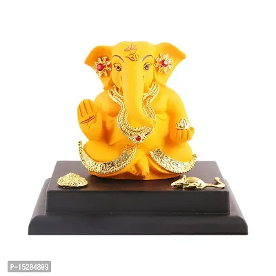 Ganesh ji idol with chowki for car dashboard statue /office /room table showpices