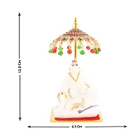 Marble sai baba with Umbrella small tample idols  office  room study table-thumb3