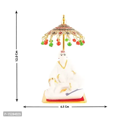 Marble sai baba with Umbrella small tample idols  office  room study table-thumb4