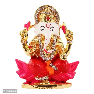 Ganesha Ji Murti Matel For Car Dashboard Idols /Office Table Study /Room Decor / Pooja Mandir-thumb0