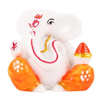 Ganesha Ji Murti Marble  For Car Dashboard Idols /Office Table Study /Room Decor / Pooja Mandir