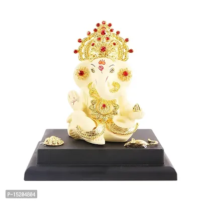 Ganesh ji idol with chowki for car dashboard statue /office /room table showpices