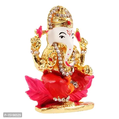 Ganesha Ji Murti Matel For Car Dashboard Idols /Office Table Study /Room Decor / Pooja Mandir-thumb2