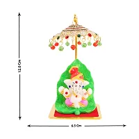 Marble Ganesh Idol Statue for Car Dashboard with Umbrella  Office Table study Table  Deacute;cor showpices-thumb3