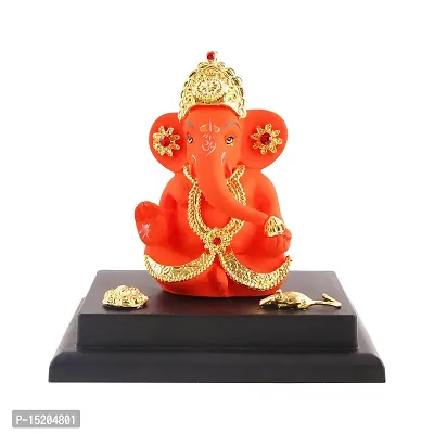 Ganesh ji idol with chowki for car dashboard statue /office /room table showpices