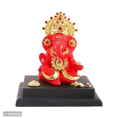 Ganesh ji idol with chowki for car dashboard statue /office /room table showpices