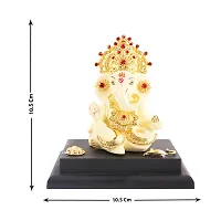 Ganesh ji idol with chowki for car dashboard statue /office /room table showpices-thumb3