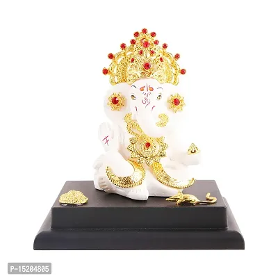 Ganesh ji idol with chowki for car dashboard statue /office /room table showpices