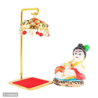 Marble Ladu gopal Idol Statue for Car Dashboard with Umbrella  Office Table study Table  Deacute;cor showpices-thumb3