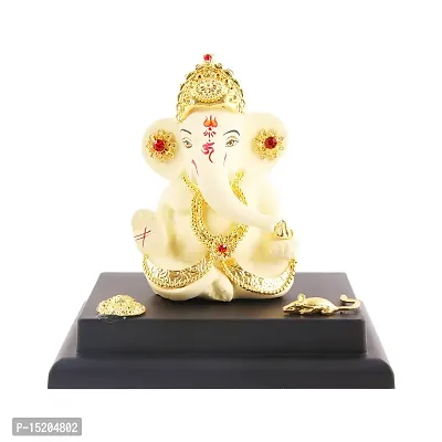 Ganesh ji idol with chowki for car dashboard statue /office /room table showpices