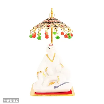 Marble sai baba with Umbrella small tample idols  office  room study table