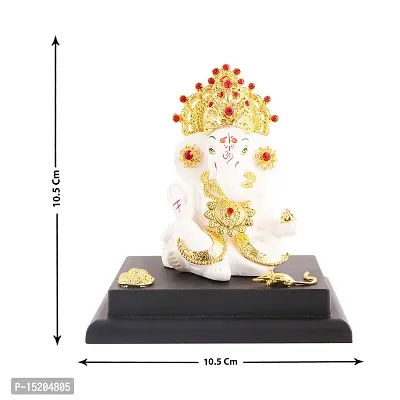 Ganesh ji idol with chowki for car dashboard statue /office /room table showpices-thumb4