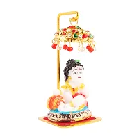 Marble Ladu gopal Idol Statue for Car Dashboard with Umbrella  Office Table study Table  Deacute;cor showpices-thumb1