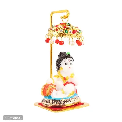 Marble Ladu gopal Idol Statue for Car Dashboard with Umbrella  Office Table study Table  Deacute;cor showpices-thumb2