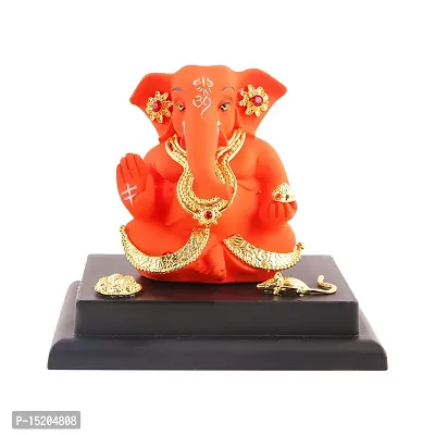 Ganesh ji idol with chowki for car dashboard statue /office /room table showpices