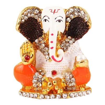 Ganesha Ji Murti Matel For Car Dashboard Idols /Office Table Study /Room Decor / Pooja Mandir