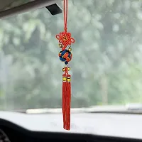 Jagriti enterprises Decorative Colourful Chinese Feng Shui Button Stopper Knot Talisman Pendant Amulet for Car Rear View Mirror Decor-thumb2