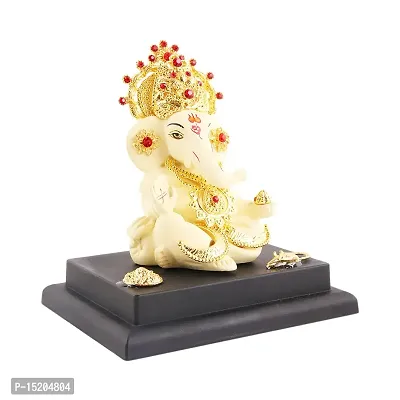 Ganesh ji idol with chowki for car dashboard statue /office /room table showpices-thumb2