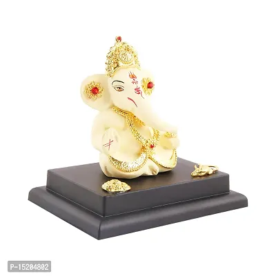 Ganesh ji idol with chowki for car dashboard statue /office /room table showpices-thumb2