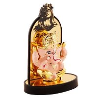 Lord Ganesha Idol Decorative With Beautiful Yellow Pagdi, Used For Home/Offices  Car/Study Table And Small Temple-thumb2