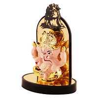 Lord Ganesha Idol Decorative With Beautiful Yellow Pagdi, Used For Home/Offices  Car/Study Table And Small Temple-thumb3