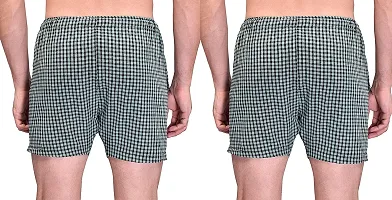 Ameena Store Men's Ultra-Light Soft Cotton Checkered Boxer Shorts with Pocket ( Pack of 2 ) - Made in India-thumb4