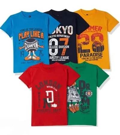 Stylish Fancy T-Shirts For Boys Pack Of 5