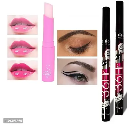 Elecsera Pink Magic Lipbalm Strawberry with 36-h eyeliner pack of 2-thumb0