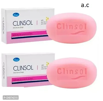 CLINSOL ANTI-ACNE SOAP FOR ACNE AND PIMPLE FREE SKIN, TEA TREE OIL AND VITAMIN E 75G EACH - PACK OF 2