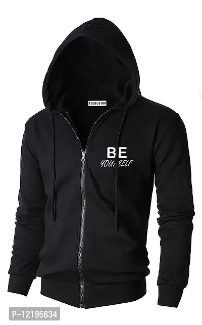 TeeBustrr® Unisex Cotton Hooded Sweatshirt. (L, Black)-thumb2