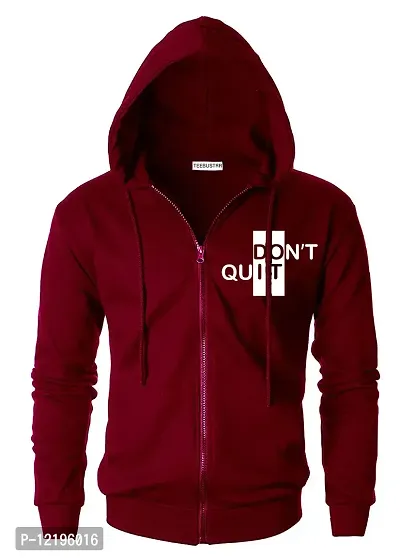 TeeBustrr® Unisex Cotton Hooded Printed Sweatshirt. (XXL, Wine)
