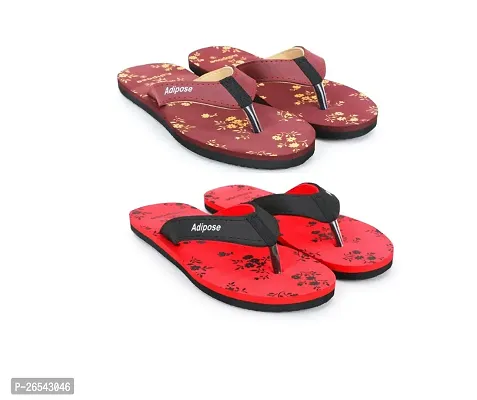 Elegant EVA Printed Flip Flops For Women Pack of 2-thumb0