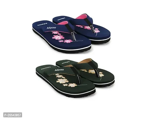 Elegant EVA Printed Flip Flops For Women Pack of 2-thumb0