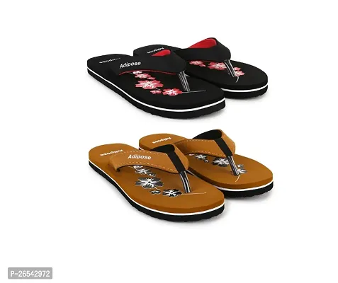 Elegant EVA Printed Flip Flops For Women Pack of 2-thumb0