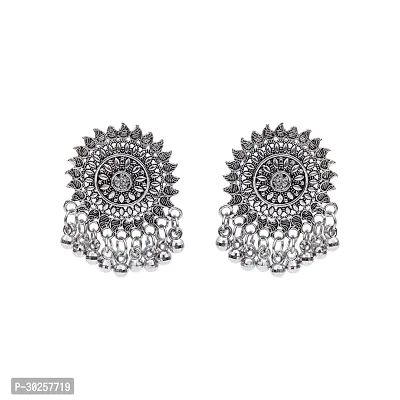 Nation Craft Mandala Dangle Silver Earrings For Women-thumb0