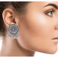 Nation Craft Mandala Dangle Silver Earrings For Women-thumb1