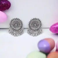 Nation Craft Mandala Dangle Silver Earrings For Women-thumb3