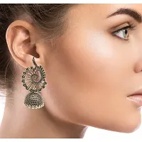 Peacock Jhumka Golden Earrings For Women And Girls-thumb3