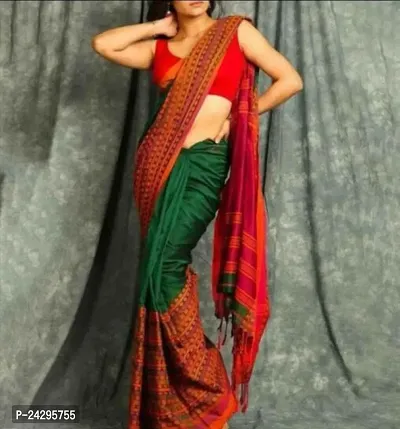 Stylish Cotton Saree Without Blouse Piece For Women-thumb0