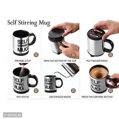 Fabian Valley Self Stirring Coffee Mug Cup - Electric Stainless Steel Automatic Self Mixing  Spinning Home Office Travel Mixer Cup Best Cute Christmas Birthday Gift Idea for Men Women Kids-thumb4