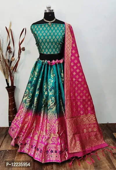 Fancy Designer Panelled Tassels And Latkans South Indian Traditional Lehenga